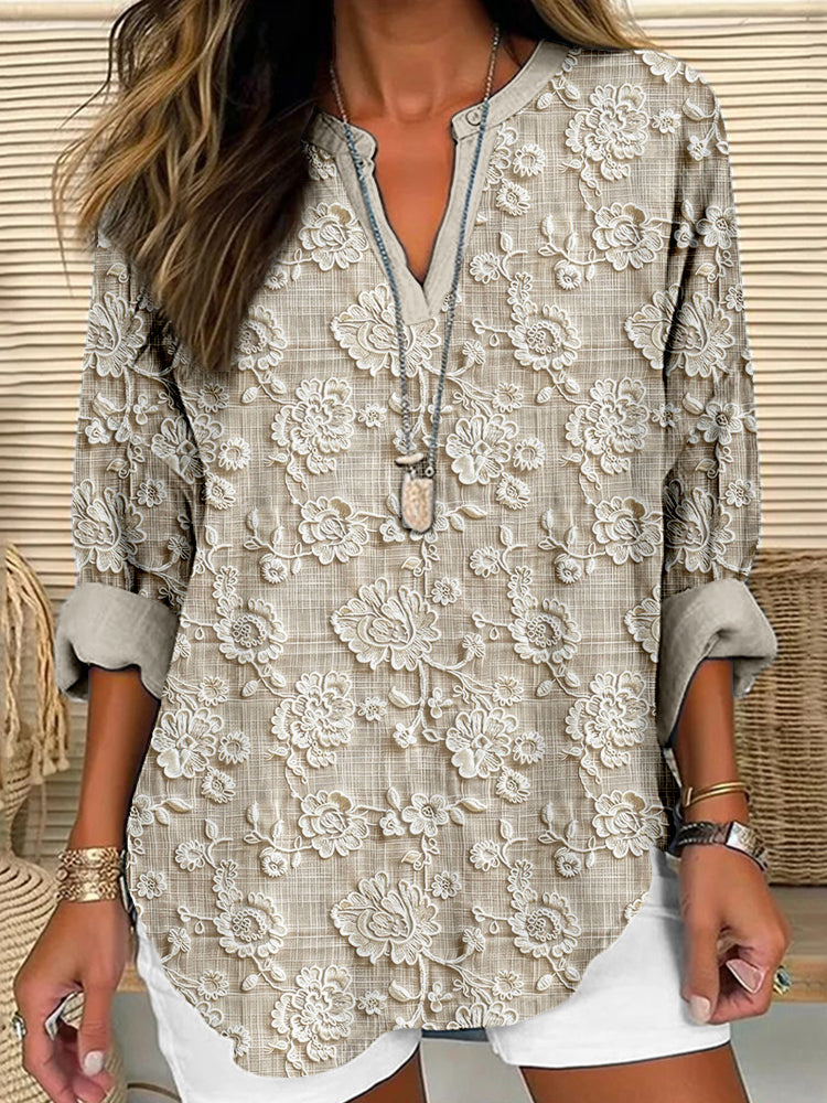Celara™ | Chemisier Femme Chic Floral Détendu