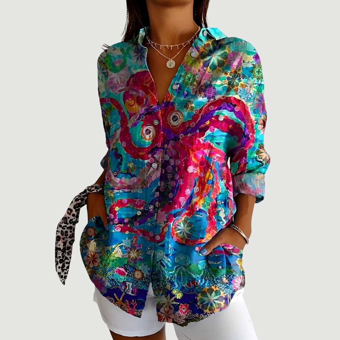Alana™ | Blouse Femme À Design Géométrique.