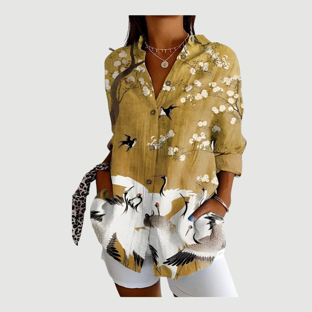 Thyra™ | Blouse Femme à Design Géométrique Moderne.
