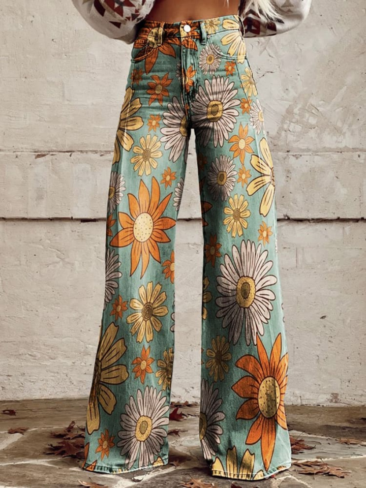 Anaïs | Pantalon Large à Imprimé Festival Fleuri