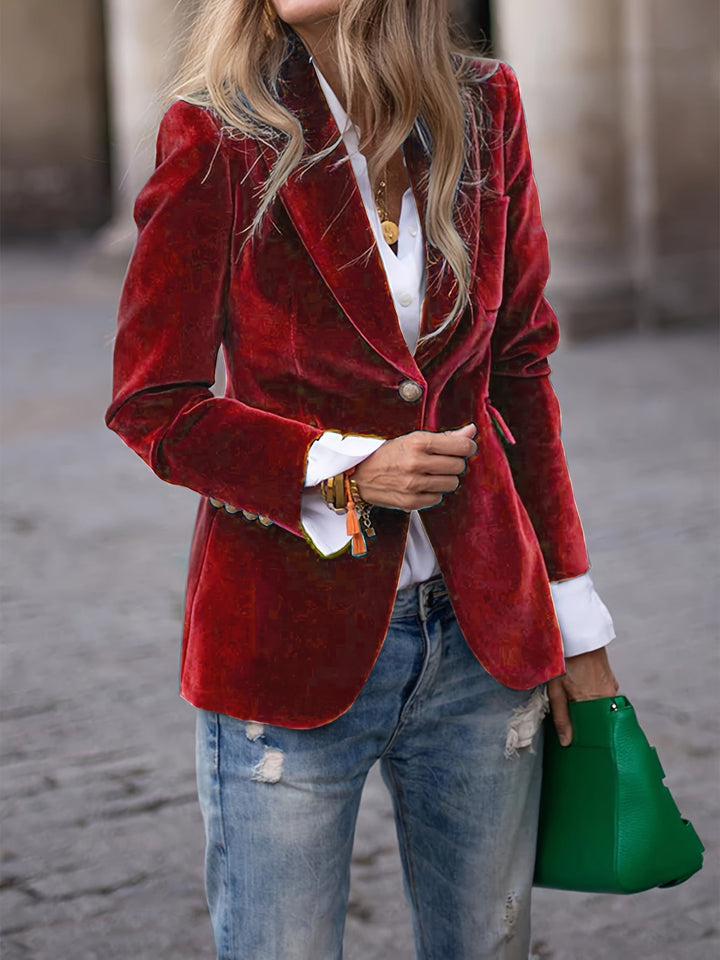 Blazer Vittoria retrò élégant à un bouton