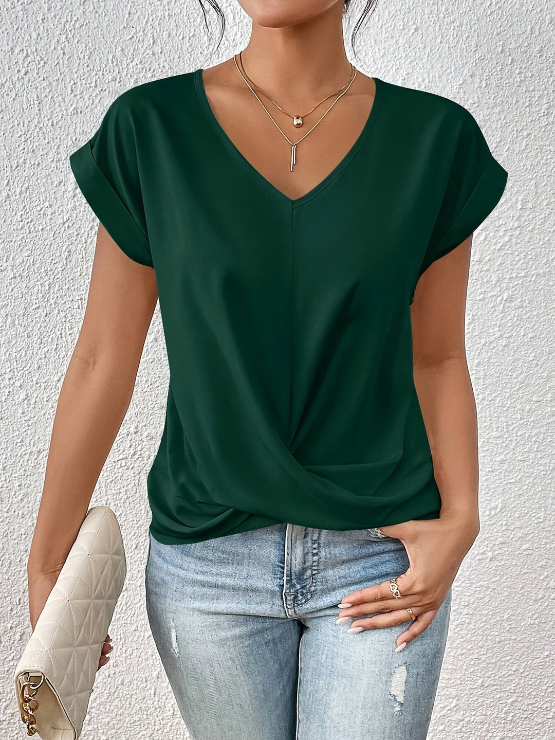 Heidi - T-shirt décontracté avec décolleté en cœur
