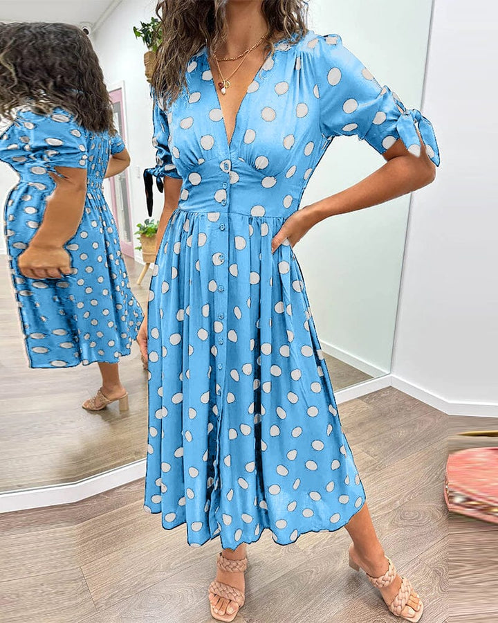 Melody™ | Robe à Pois avec Décolleté en V
