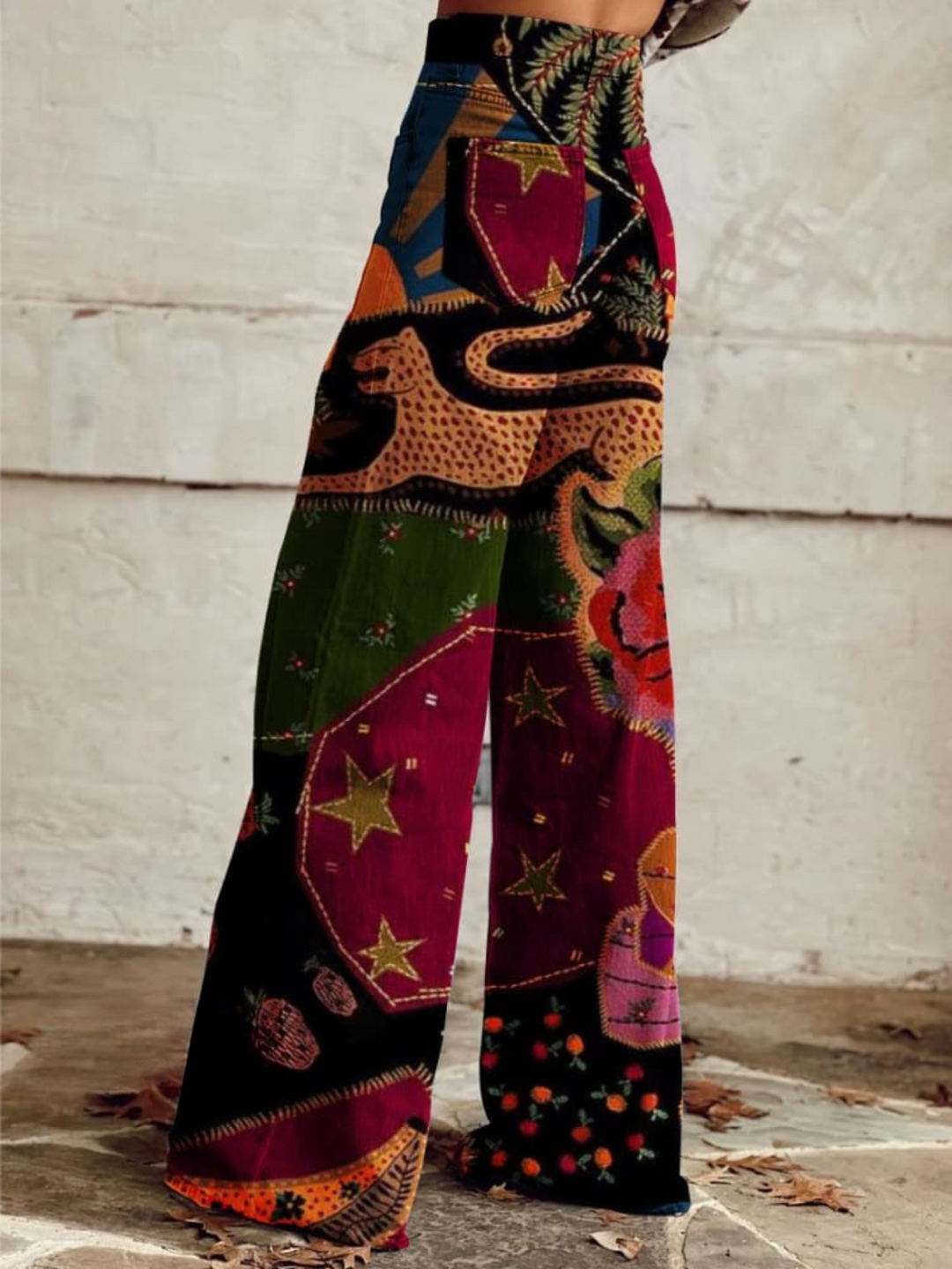 Tahlia | Pantalon Bohème Jardin de Minuit