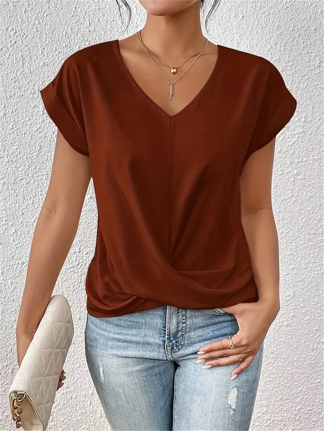 Heidi - T-shirt décontracté avec décolleté en cœur
