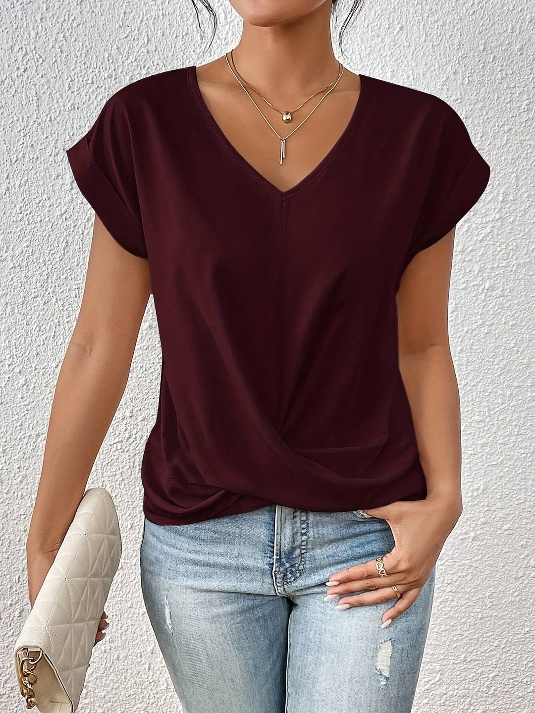 Heidi - T-shirt décontracté avec décolleté en cœur