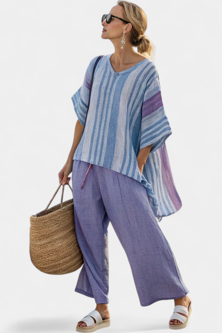 Laurine™ | Ensemble Lavande Rayé