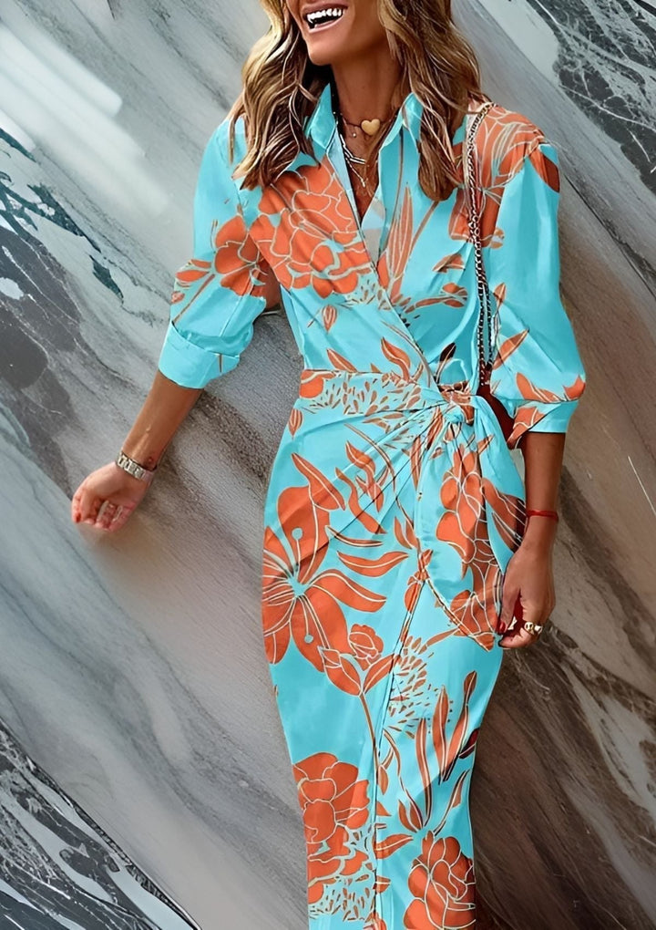 Amalia – Robe portefeuille avec imprimé