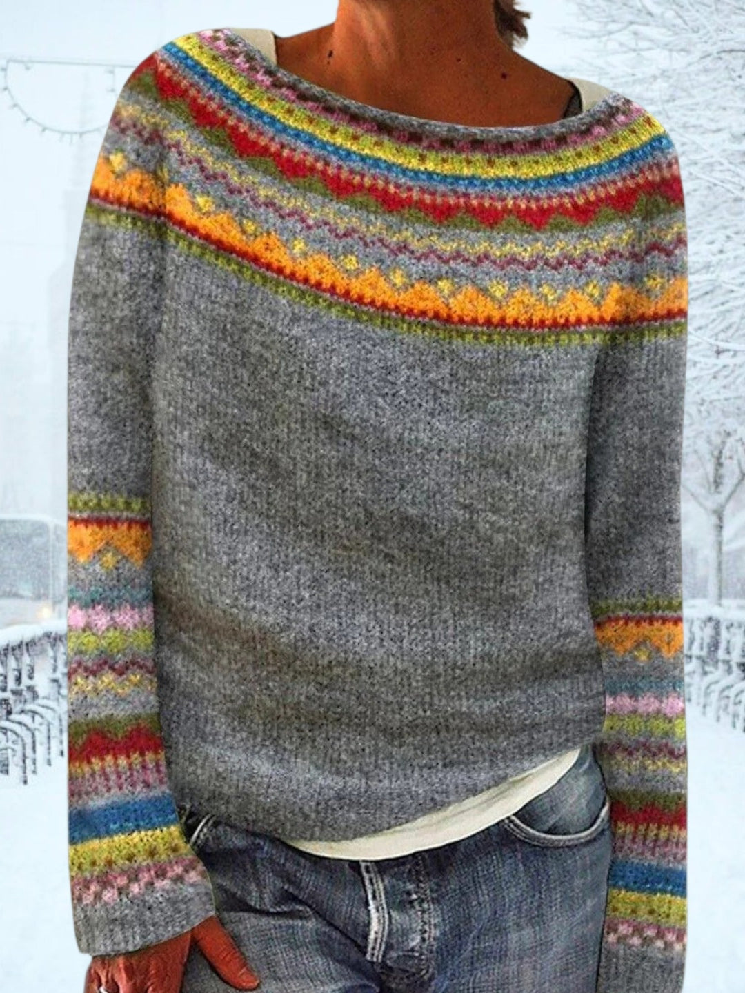 Pull inspiré rétro | Gris