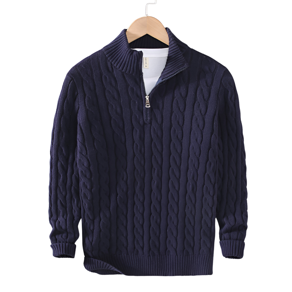 Anthony - Pull Torsadé Demi-Zip