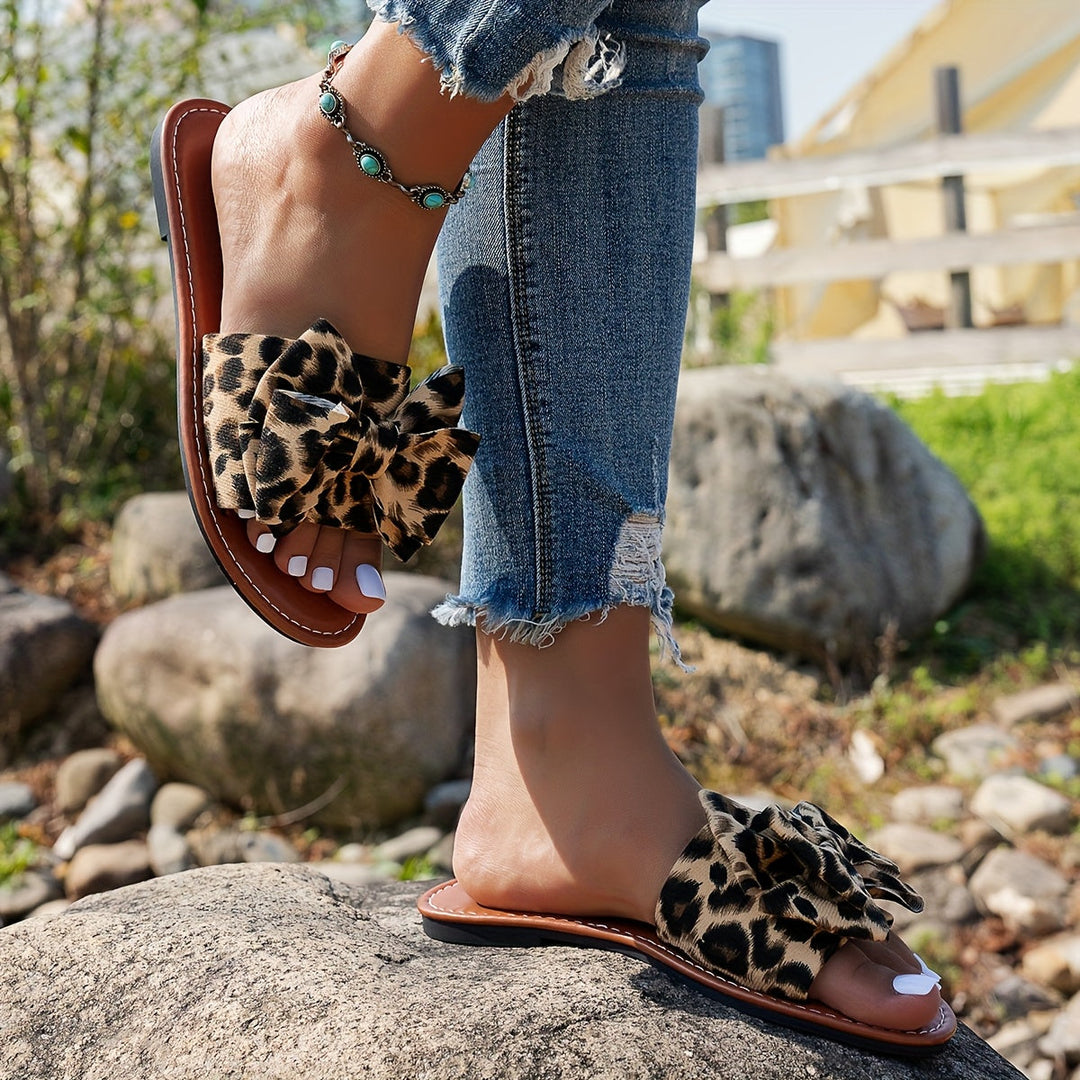 Loana™ | Sandales Nœud Léopard